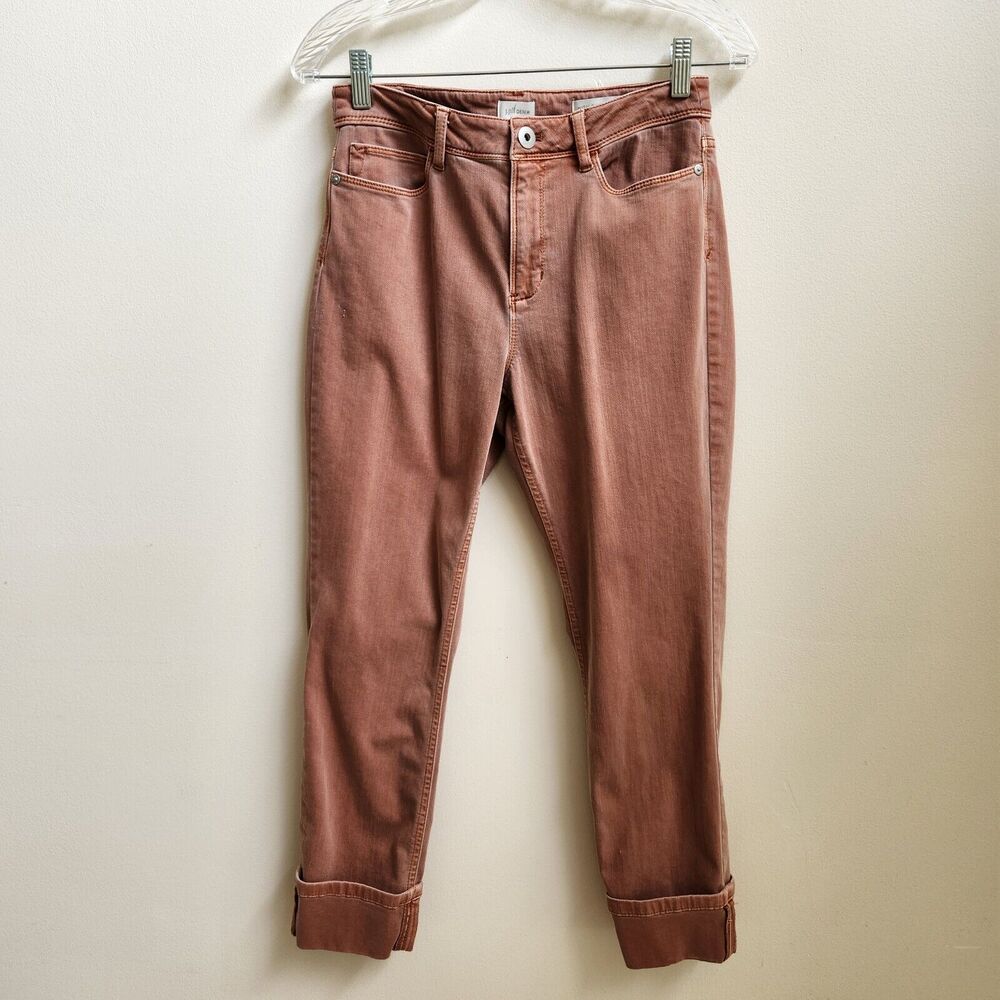 J Jill Denim Jeans Women 4 Pink High Rise Cropped Casual Pants Boho Retro Chic